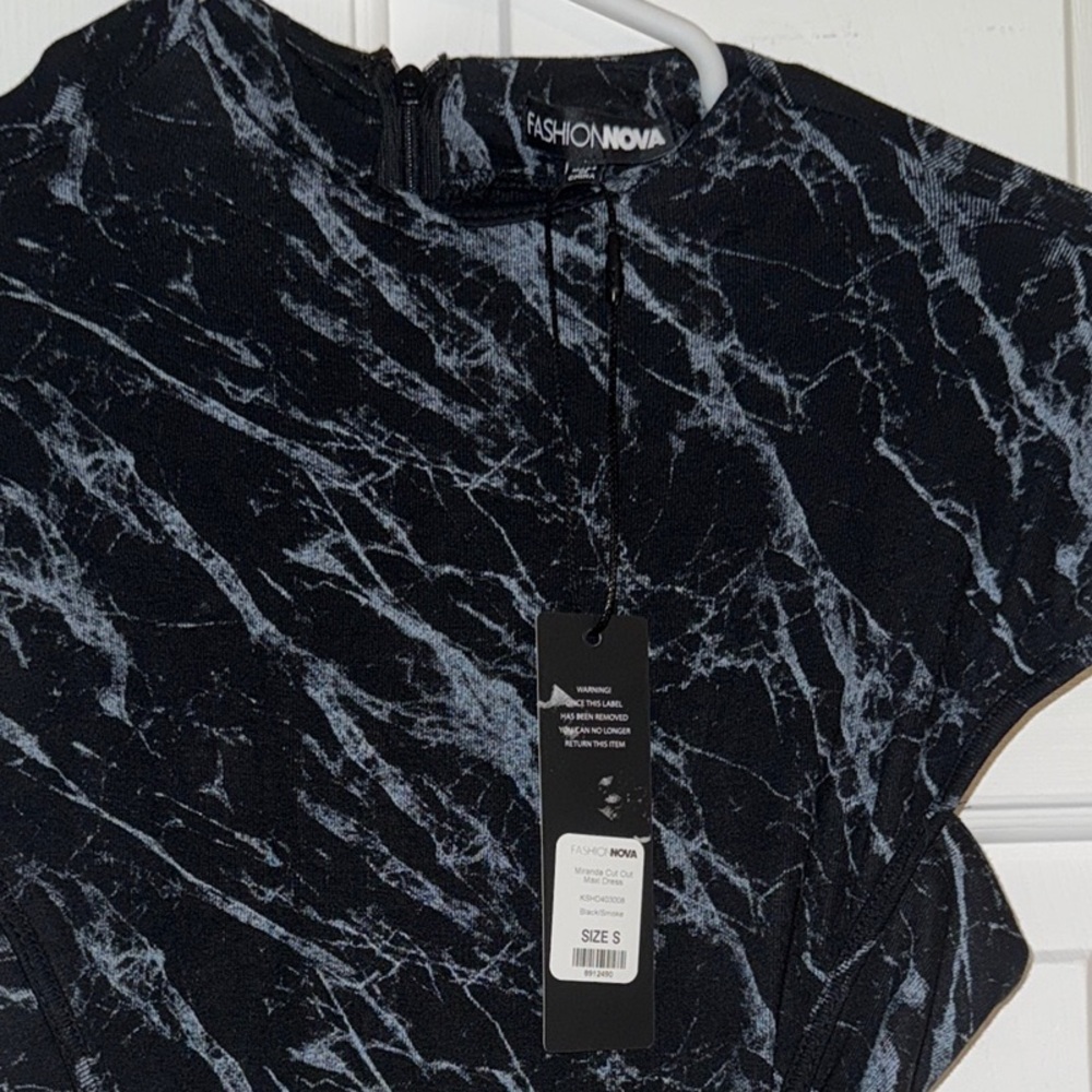 Miranda Black Smoke Marble Cut Out Dress - Picture 6 of 7